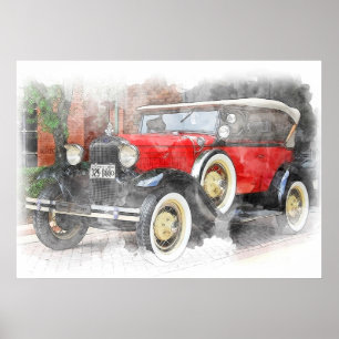 Antiker Wagen Poster