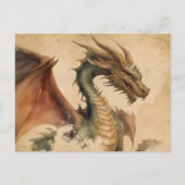 Antiker Wasserfarben-Drache Postkarte (Vorderseite)