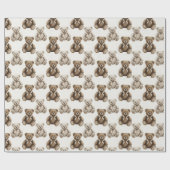 Antiker Wasserfarben-Teddybär Geschenkpapier (Flach)