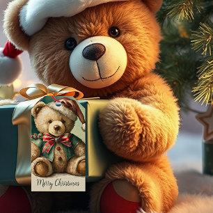 Antiker Weihnachts-Teddybär Geschenkanhänger