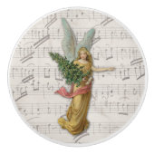 Antiker Weihnachtsbaum Angel Viktorianischer Papie Keramikknauf (Vorderseite)