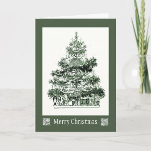 Antiker Weihnachtsbaum Grußkarte Feiertagskarte