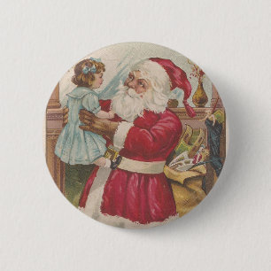 Antiker Weihnachtsmann Button