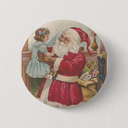 Antiker Weihnachtsmann Button (Vorderseite)