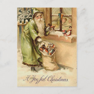 Antiker Weihnachtsmann im viktorianischen Stil Feiertagspostkarte