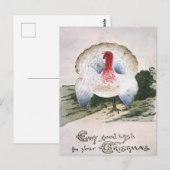 Antiker Weihnachtsputer Postkarte (Vorne/Hinten)