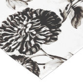 Antiker weißer und schwarzer Botanischer Blumenstr Kurzer Tischläufer (Ecke)