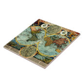 Antiker Weltkarten-Vintager Fliese (Seite)