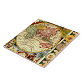Antiker Weltkarten-Vintager Fliese (Seite)