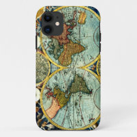 Antiker Weltkarten-Vintager Kugel-Kunst Iphone