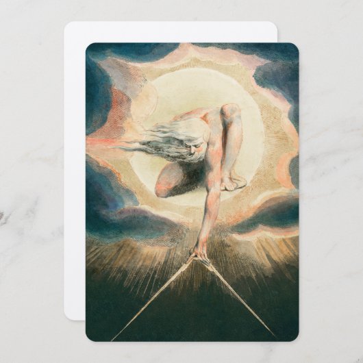 Antiker William Blake Earth Compass Symbolismus Einladung (Vorne/Hinten)