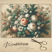 Antiker Winter florale Weihnachtsskripte Decoupage Seidenpapier