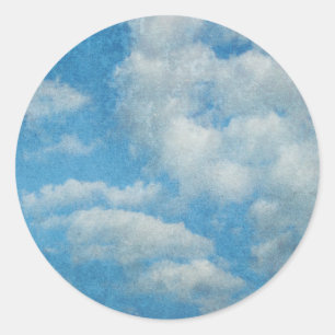 Antiker Wolkenhintergrund mit abgenutzter Optik Runder Aufkleber