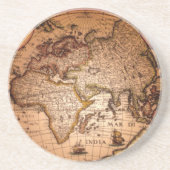 Antiker World Map Classic Earth - Geschenk Unterse Sandstein Untersetzer (Vorne)