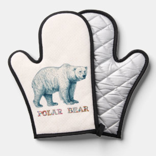 Antiker zeichn des Polarbären Ofenhandschuh