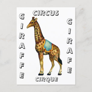 Antiker Zirkus-Darstellungsgiraffe Postkarte