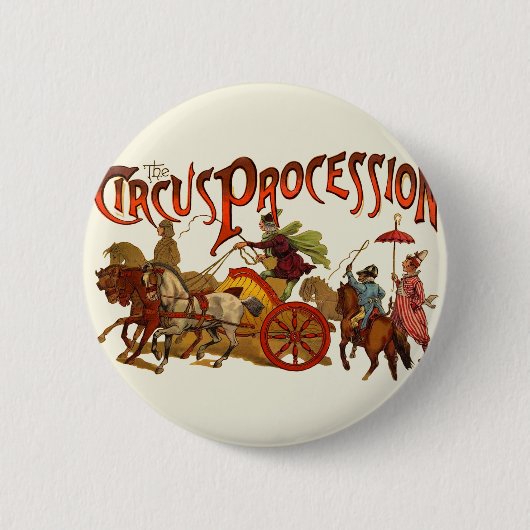 Antiker Zirkus Parade Clowns Button (Vorderseite)