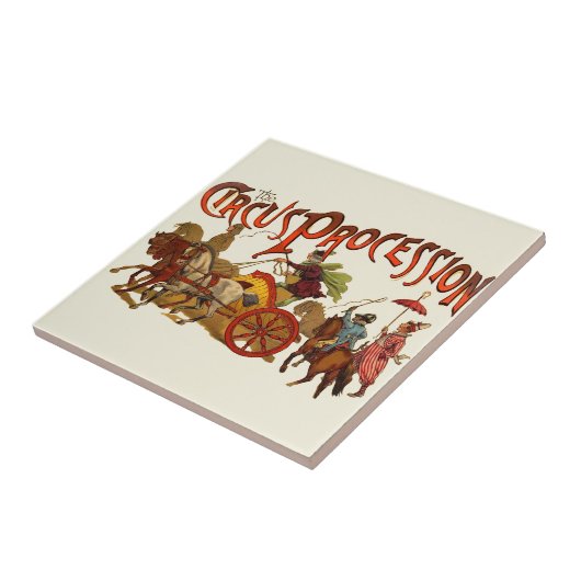 Antiker Zirkus Parade Clowns Fliese (Seite)