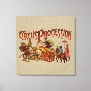 Antiker Zirkus Parade Clowns Leinwanddruck