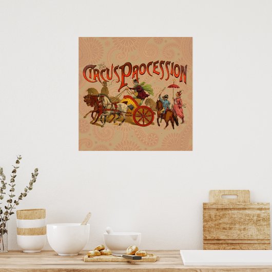 Antiker Zirkus Parade Clowns Poster (Küche)