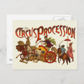 Antiker Zirkus Parade Clowns Postkarte (Vorne/Hinten)