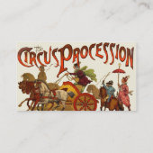 Antiker Zirkus Parade Clowns Visitenkarte (Rückseite)