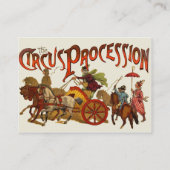 Antiker Zirkus Parade Clowns Visitenkarte (Rückseite)