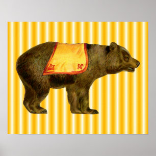 antiker Zirkusbär Poster