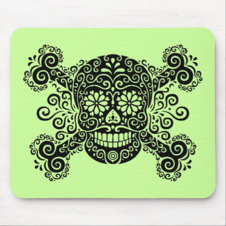 Antiker Zuckerschädel u. -gekreuzte Knochen Mousepad