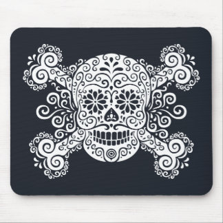 Antiker Zuckerschädel u. -gekreuzte Knochen Mousepad