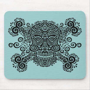 Antiker Zuckerschädel und Totenkopf II Mousepad