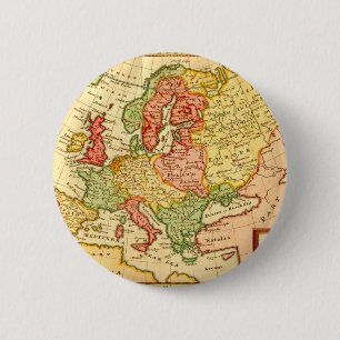 Antikes 17. Jahrhundert Herman Moll Map of Europe Button