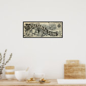 Antikes 1894 Gemüsesaatgut-Zeichen Poster (Küche)