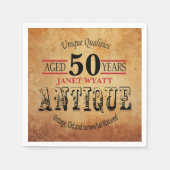 Antikes 50. Geburtstagsdesign Serviette (Vorderseite)