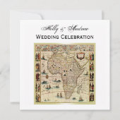 Antikes Afrika Karte DIY Hintergrundfarbe SQ Hochz (Vorderseite)