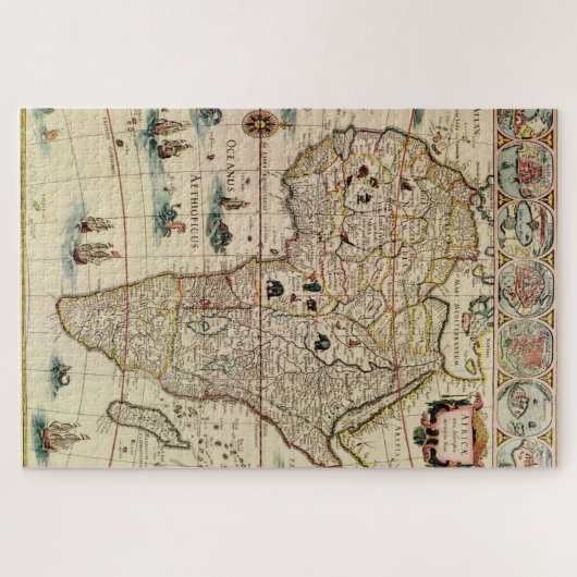 Antikes Afrika Karte DIY Hintergrundfarbe Tabelle  Puzzle (Horizontal)