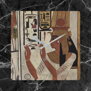 Antikes Ägypten Goddess Square Wall Uhr