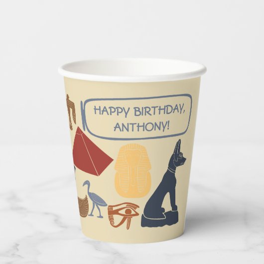 Antikes Ägypten König tut es als Custom Party Pappbecher (Rückseite)