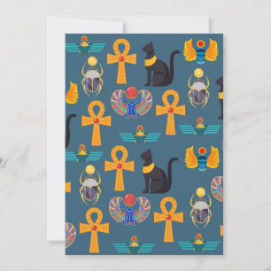 Antikes Ägypten-Muster, Hieroglyphen-Digitalpapier Feiertagskarte