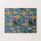 Antikes Ägypten-Muster, Hieroglyphen-Digitalpapier Puzzle (Horizontal)