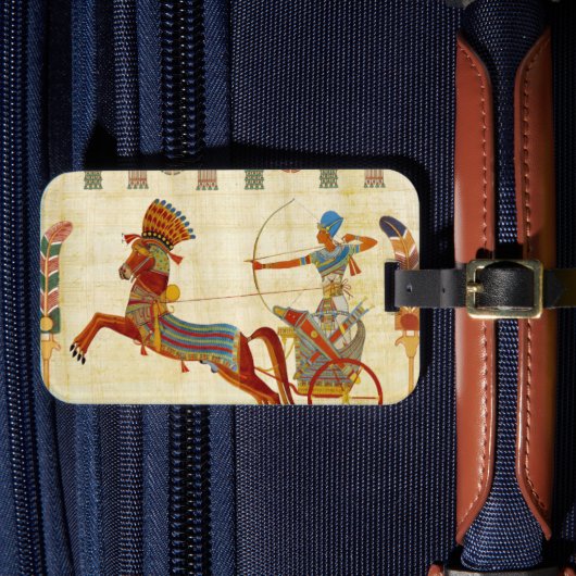 Antikes Ägypten Pharao Ramesses II farbenfroh Zeic Gepäckanhänger (Vorderseite Insitu 4)