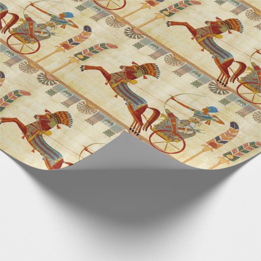 Antikes Ägypten Pharao Ramesses II farbenfroh Zeic Geschenkpapier (Ecke)