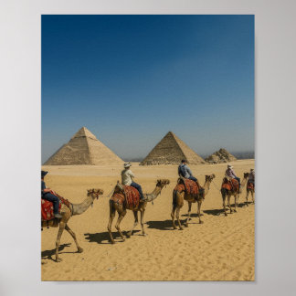 Antikes Ägypten Pyramiden Wüstenkamelritt Poster