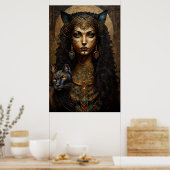 Antikes ägyptisches Goddess Bastet Poster (Küche)