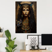Antikes ägyptisches Goddess Bastet Poster (Heimbüro)