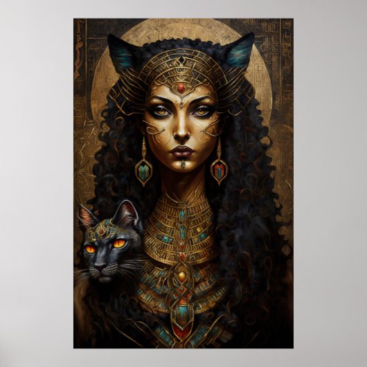 Antikes ägyptisches Goddess Bastet Poster (Vorne)