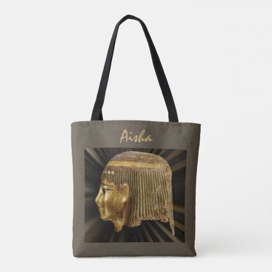 Antikes ägyptisches Schwarz-Gold-Maskenbild Tasche (Rückseite)