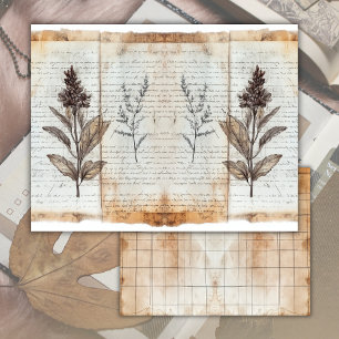 Antikes altes botanisches Schrott-Journal-Papierbl