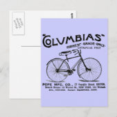 Antikes altmodisches Fahrrad Postkarte (Vorne/Hinten)