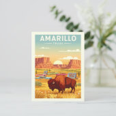 Antikes Amarillo Texas Postkarte (Stehend Vorderseite)